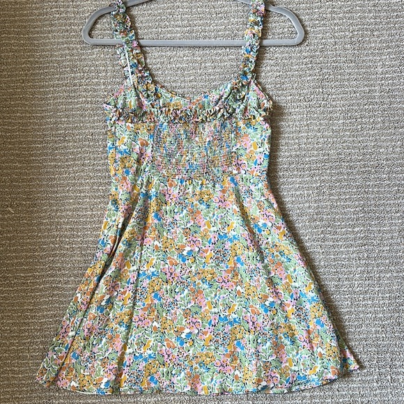 Zara Green/Orange Floral Mini Dress - Picture 3 of 4